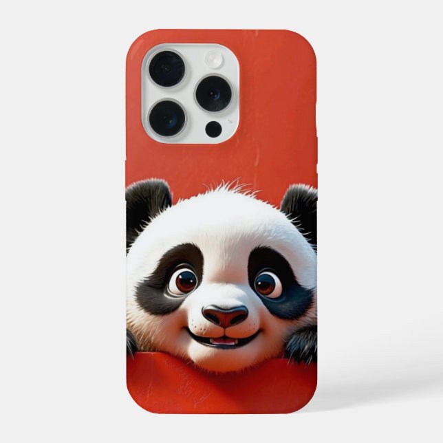 Coque iPhone Charme Panda Peekaboo (Verso)