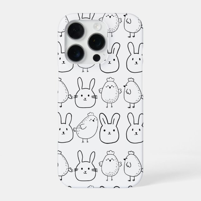 COQUE iPhone CHARMING BUNNIES AND CHICKS ILLUSTRATION   (Verso)