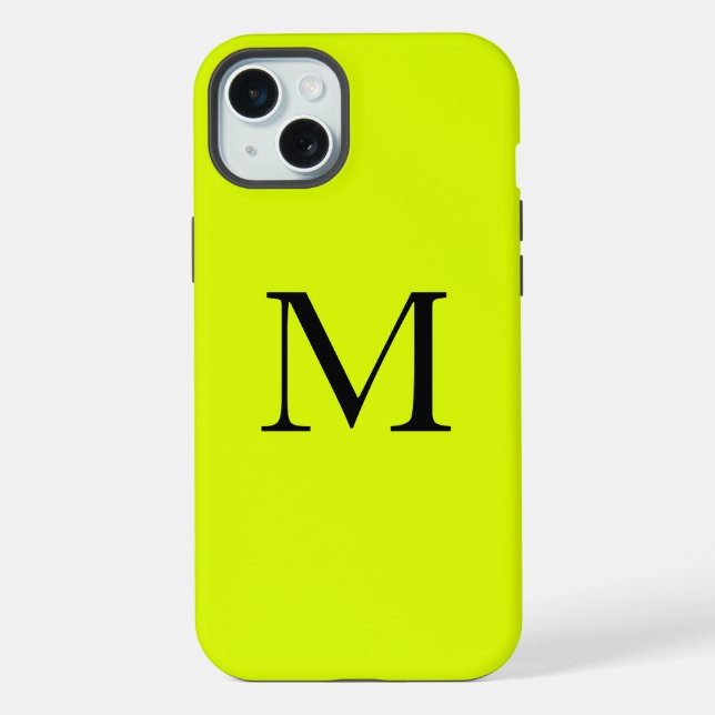 Coque iPhone Chartreuse Nom jaune Fluorescent Couleur néon (Verso)