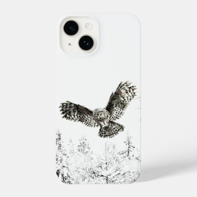 Coque iPhone Chasse à l'aquarelle Chouette Oiseau Wildife Natur (Verso)