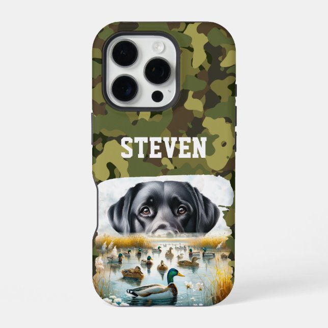 Coque iPhone Chasse au canard Marsh Retreiver Chien Nom du Cool (Verso)