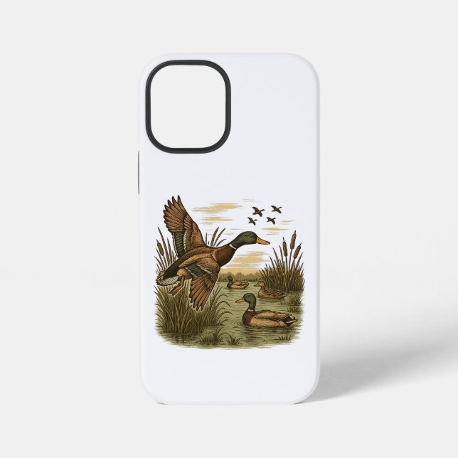 Coque iPhone Chasse-Rétro-Volant-Colvert (Verso)