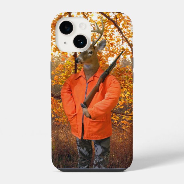 Coque iPhone Chasseur de cerfs dans les bois (Verso)