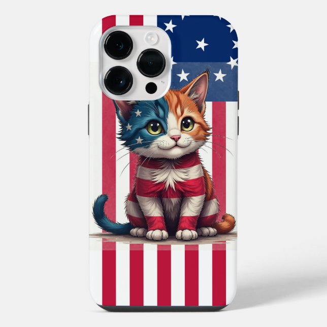 Coque iPhone Chat au drapeau américain  (Verso)