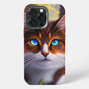 Etui iPhone 13 Pro Chat aux yeux bleus dans les bois