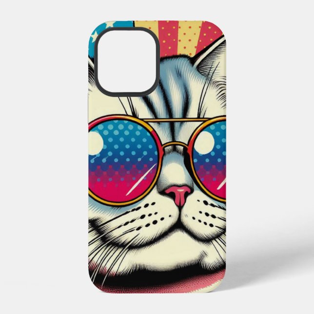 Coque iPhone Chat avec des lunettes (Verso)