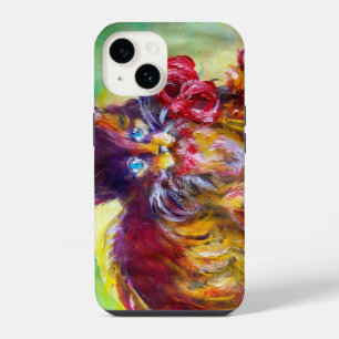COQUE POUR iPhone 14 CHAT AVEC RUBAN ROUGE ET TOURNESOLS