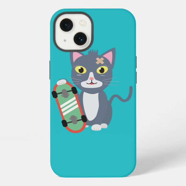 Coque iPhone Chat avec skate (Verso)