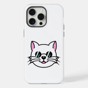 Coque iPhone 15 Pro Max Chat blanc portant des lunettes noires / lunettes