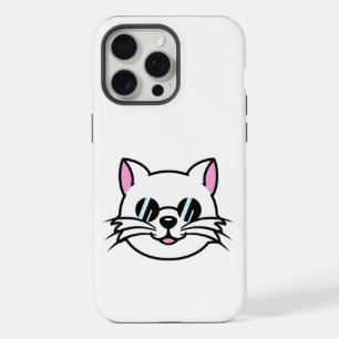 Coque iPhone 15 Pro Max Chat blanc portant des lunettes noires / lunettes