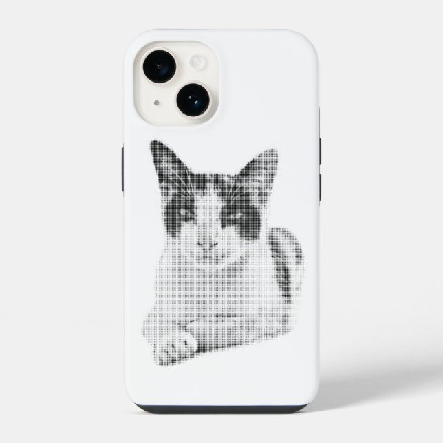 Coque iPhone Chat calico en demi-teinte (Verso)