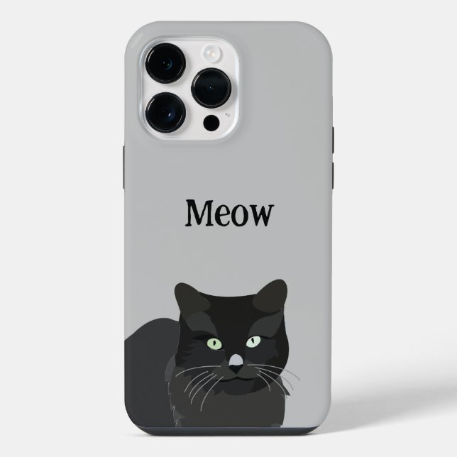 Coque iPhone Chat Chat noir  (Verso)