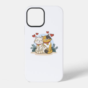 Coque iPhone 12 Chat couple amour 