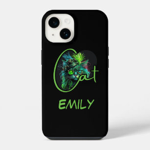 Coque Pour iPhone 14 Chat Cyber Steampunk Personnalisé – Amateur de Cha