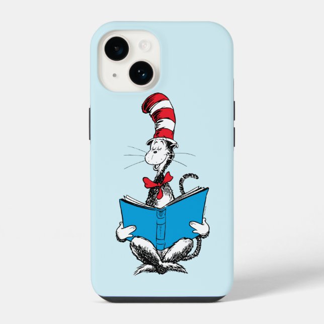 Coque iPhone Chat dans le chapeau en lecture (Verso)