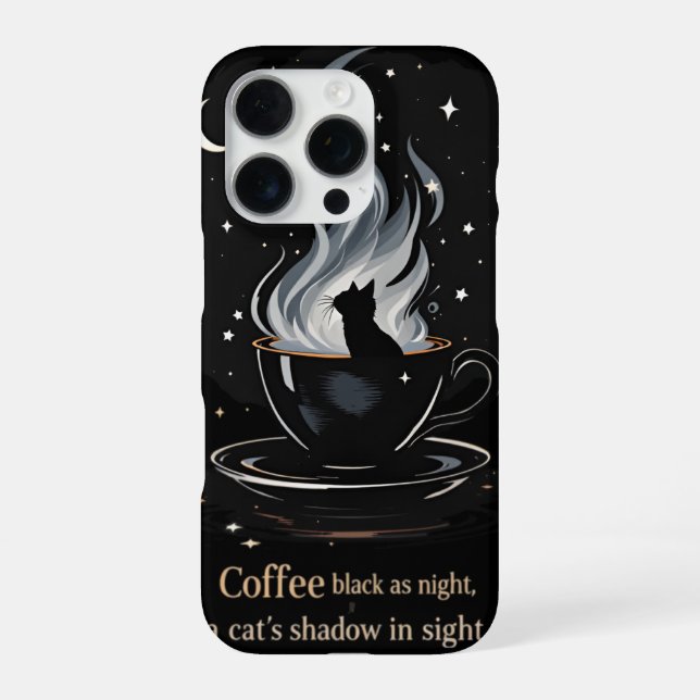 Coque iPhone Chat de café mystique (Verso)