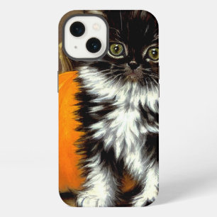 Etui iPhone 13 Chat de Halloween noir et blanc vintage