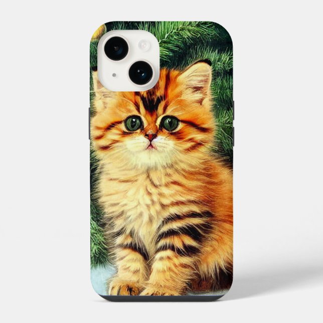 Coque iPhone Chat de Noël Vintage (Verso)