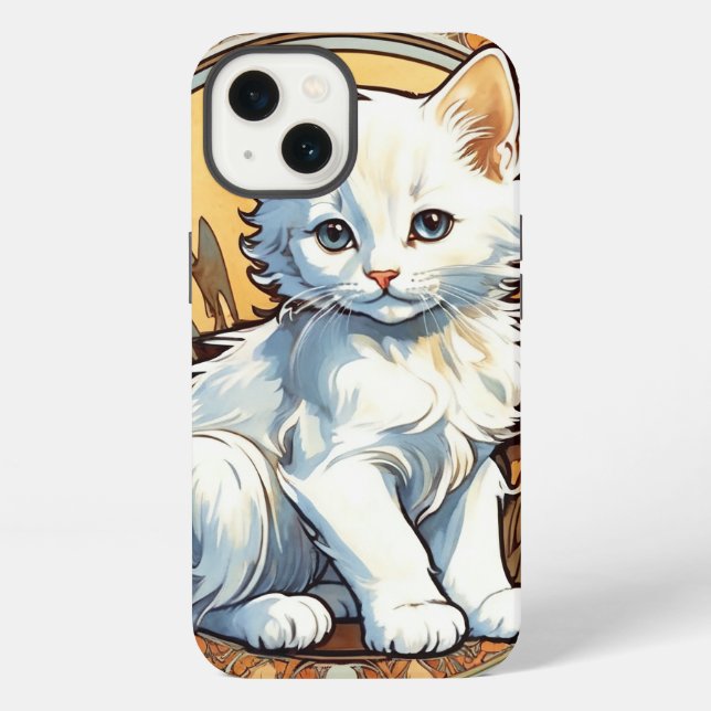 Coque iPhone Chat de style Alphonse Mucha (Verso)