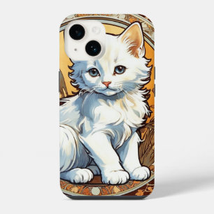 Coque Pour iPhone 14 Chat de style Alphonse Mucha