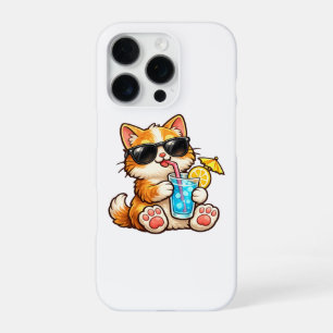 Coque iPhone 16 Pro Chat d'été cool
