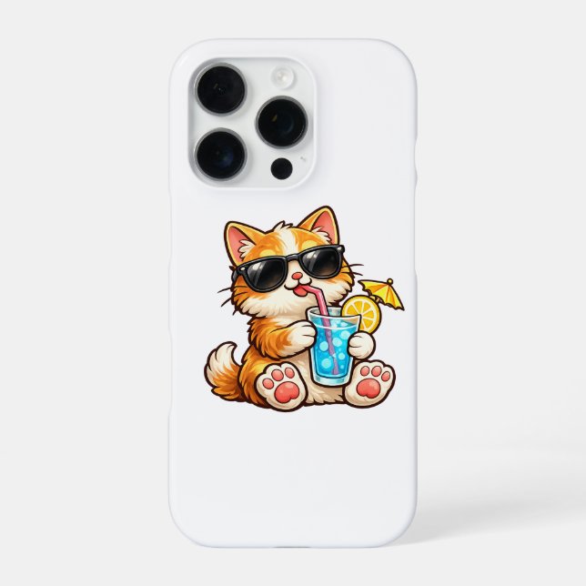 Coque iPhone Chat d'été cool (Verso)