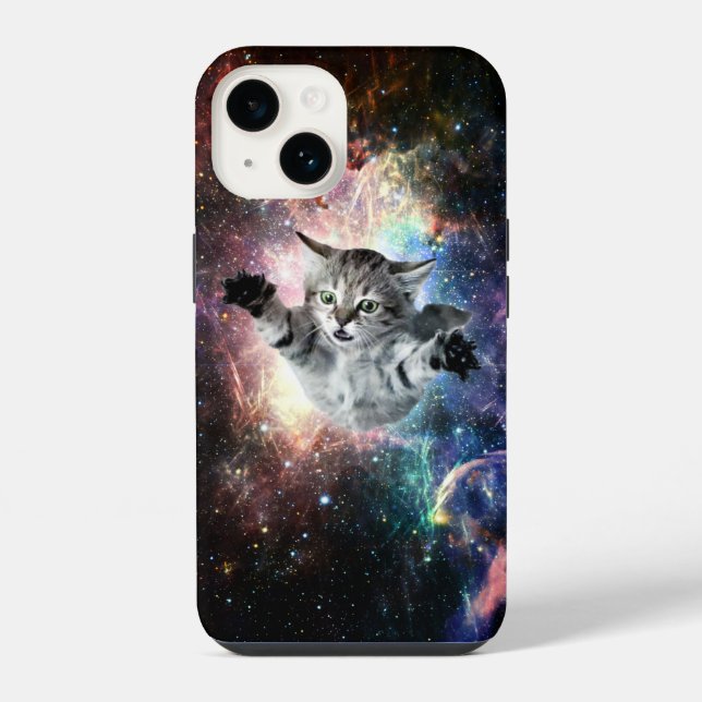 Coque iPhone Chat drôle dans l'espace (Verso)