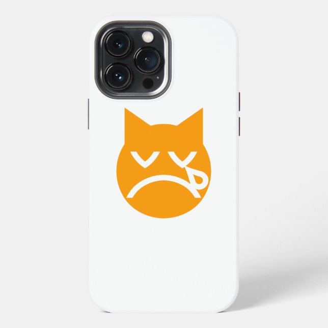Coque iPhone Chat Émoticône qui Pleure (Verso)