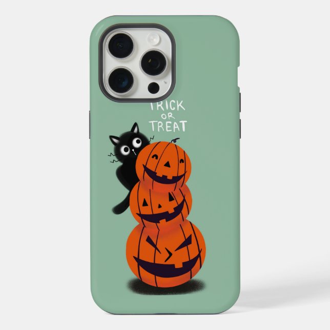 Coque iPhone Chat et citrouilles (Verso)