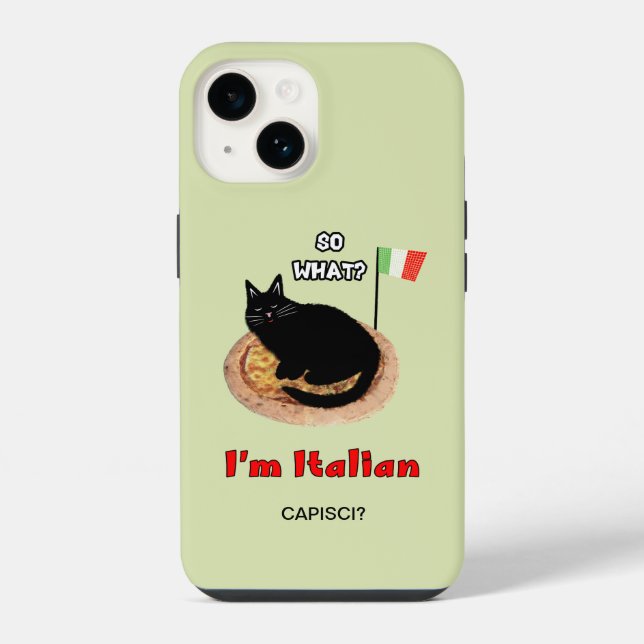 Coque iPhone Chat et pizza (Verso)