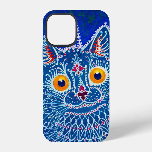 Coque iPhone Chat gothique bleu (Verso)