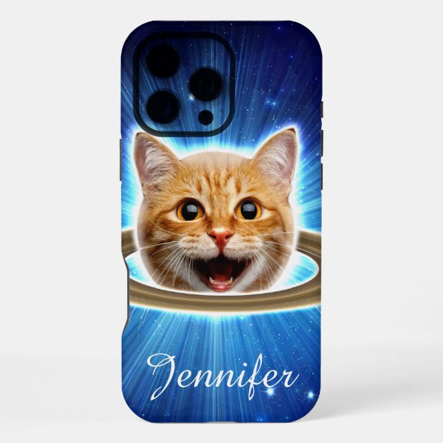 Coque iPhone Chat heureux dans l'espace.                        (Verso)