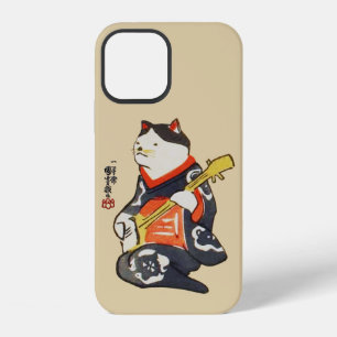Coque iPhone 12 Chat Jouer de la guitare, Kuniyoshi (Couleur varia