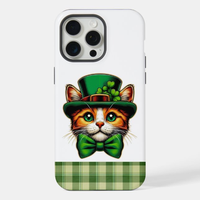 Coque iPhone Chat mignon/chaton Saint Patrick's Day (Verso)