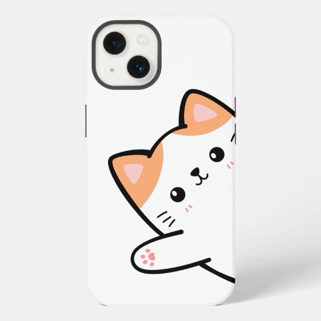 Coque iPhone Chat mignon drôle (Verso)