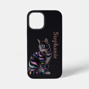 Coque iPhone 12 Mini Chat mignon et conception de nom personnalisé