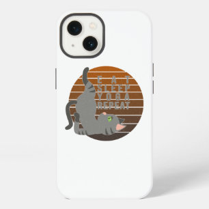Etui iPhone 13 Chat mignon et drôle faisant du yoga. conception d