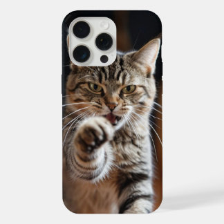 Coque iPhone 15 Pro Max Chat mignon lançant un coup de poing