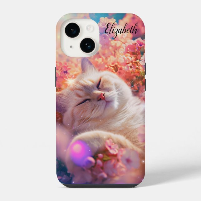 Coque iPhone Chat mignon qui dort (Verso)