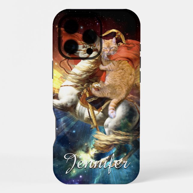 Coque iPhone Chat Napoléon dans l'espace                        (Verso)