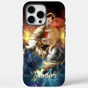 Coque iPhone 16 Pro Max Chat Napoléon dans l'espace