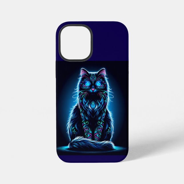 Coque iPhone Chat néon fond vif-97948 (Verso)