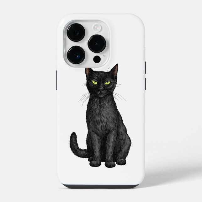 Coque iPhone chat noir (Verso)