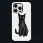 Coque iPhone 15 Pro Max chat noir<br><div class="desc">Chat noir peint à la main</div>