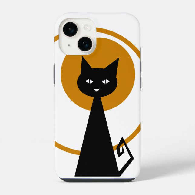 Coque iPhone Chat noir (Verso)