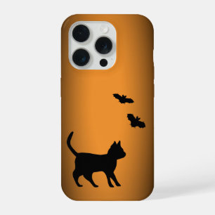 Coque iPhone 15 Pro Chat noir avec chauve-souris