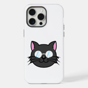 Coque iPhone 15 Pro Max Chat noir Chat noir Chat gris portant des lunettes