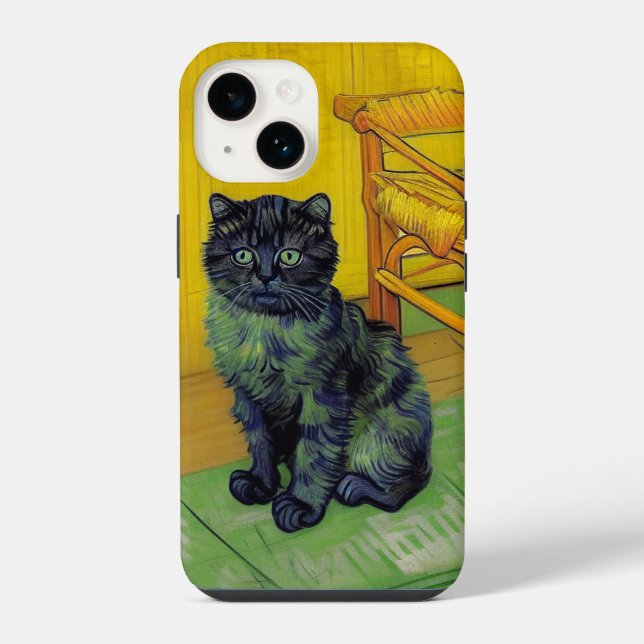 Coque iPhone Chat noir de Van Gogh (Verso)