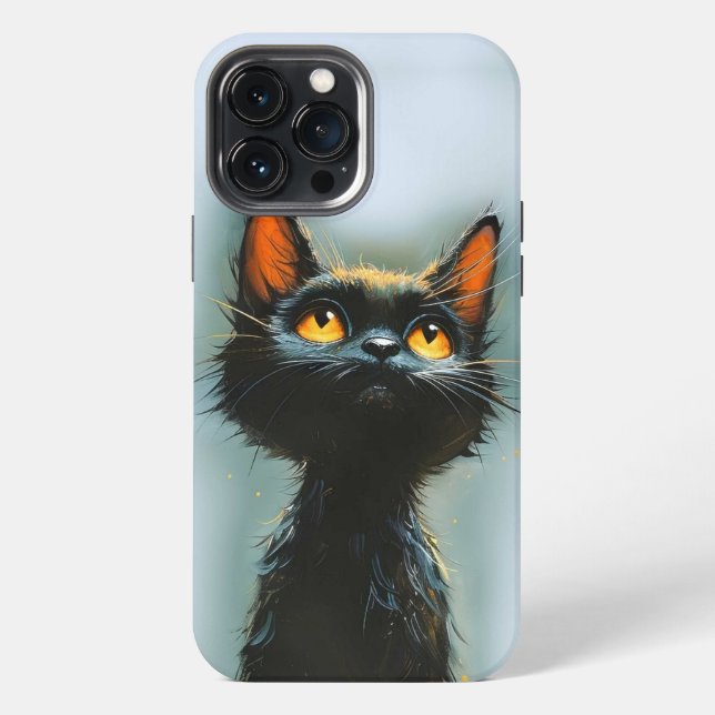 Coque iPhone Chat noir enchanté (Verso)
