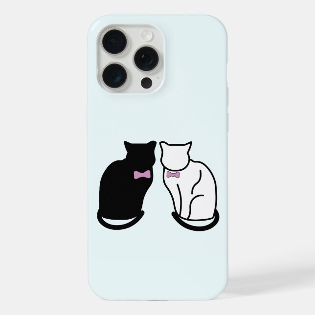 Coque iPhone Chat noir et blanc (Verso)